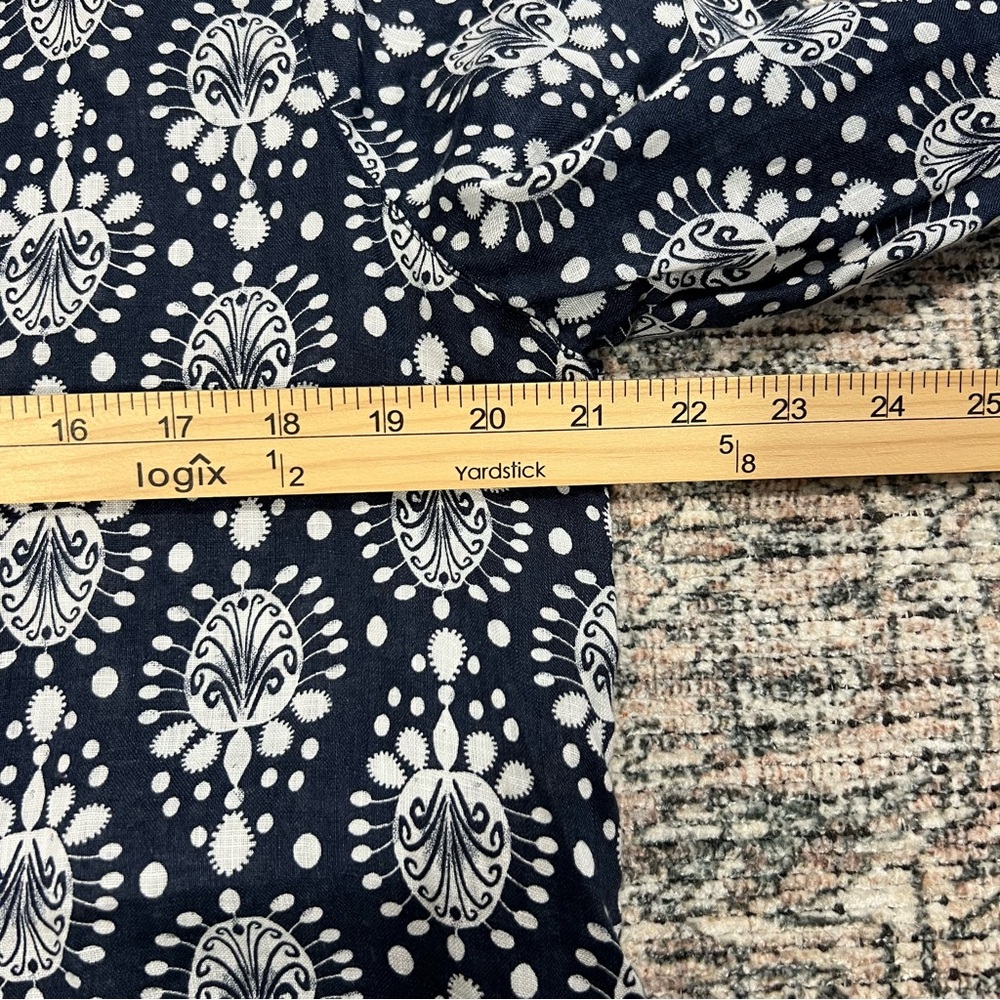 Sigrid Olsen 100% Linen Embroidered Tunic Top Blue White Boho Women’s M - Picture 15 of 15